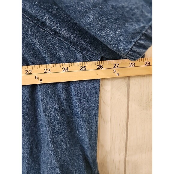 National Denim Jean Maxi Dress Women’s Plus Size 3X Floral Embroidery & Pockets - Picture 5 of 7